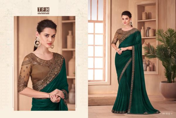 Tfh Sandal Wood 11th Edition Party Wear Silk Saree Collection